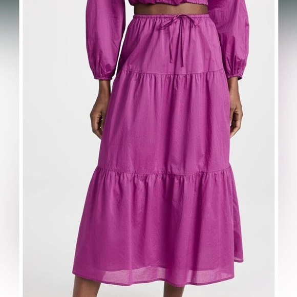 Rails Mary Midi Ruffle Skirt Berry Size S - Picture 1 of 3